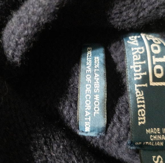 Polo By Ralph Lauren Men's Navy 100% Lambs Wool Sweater Size Small - Picture 5 of 8